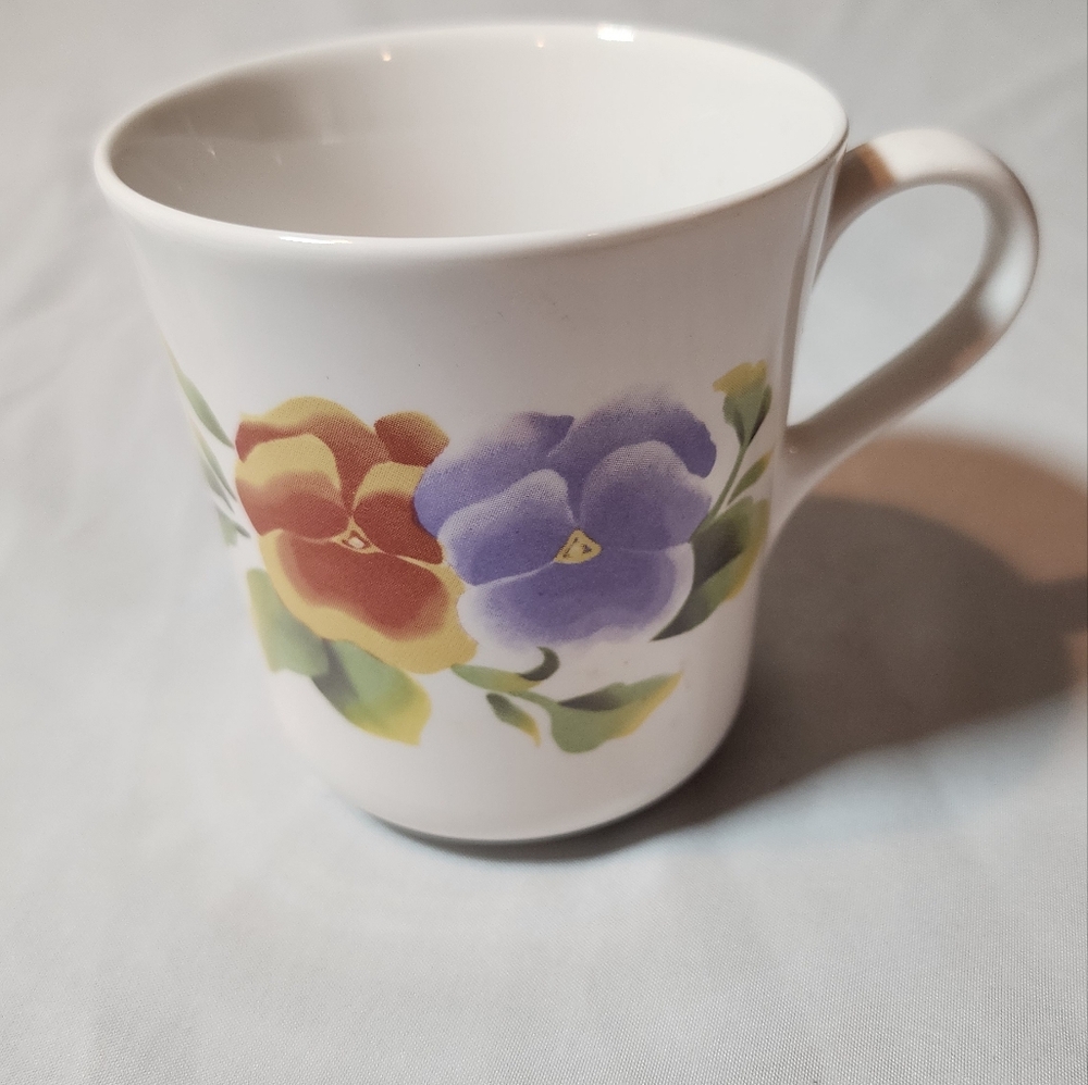 Corelle Floral Mug with Orange and Purple Flowers